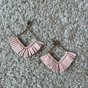 Pink Dangle Fringe Earrings NEW